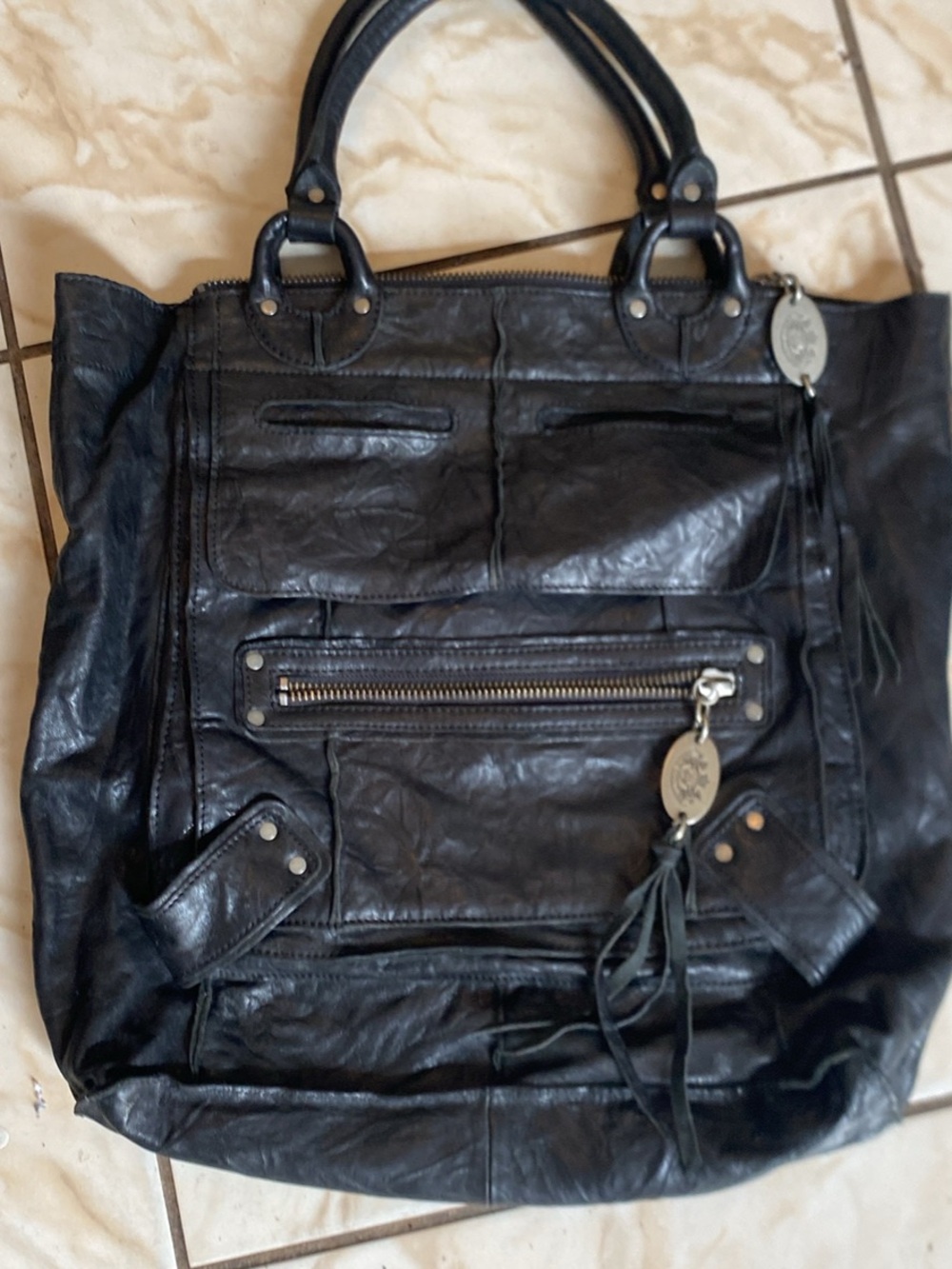 Vintage y2k juicy couture Black Women's Leather Tote Bag